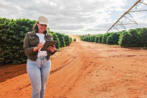 Produtor rural acompanhando a cotação do café